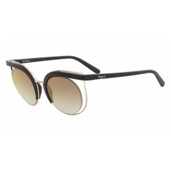 Salvatore Ferragamo Accessories - SALVATORE FERRAGAMO black gold cat eye modern retro sunglasses